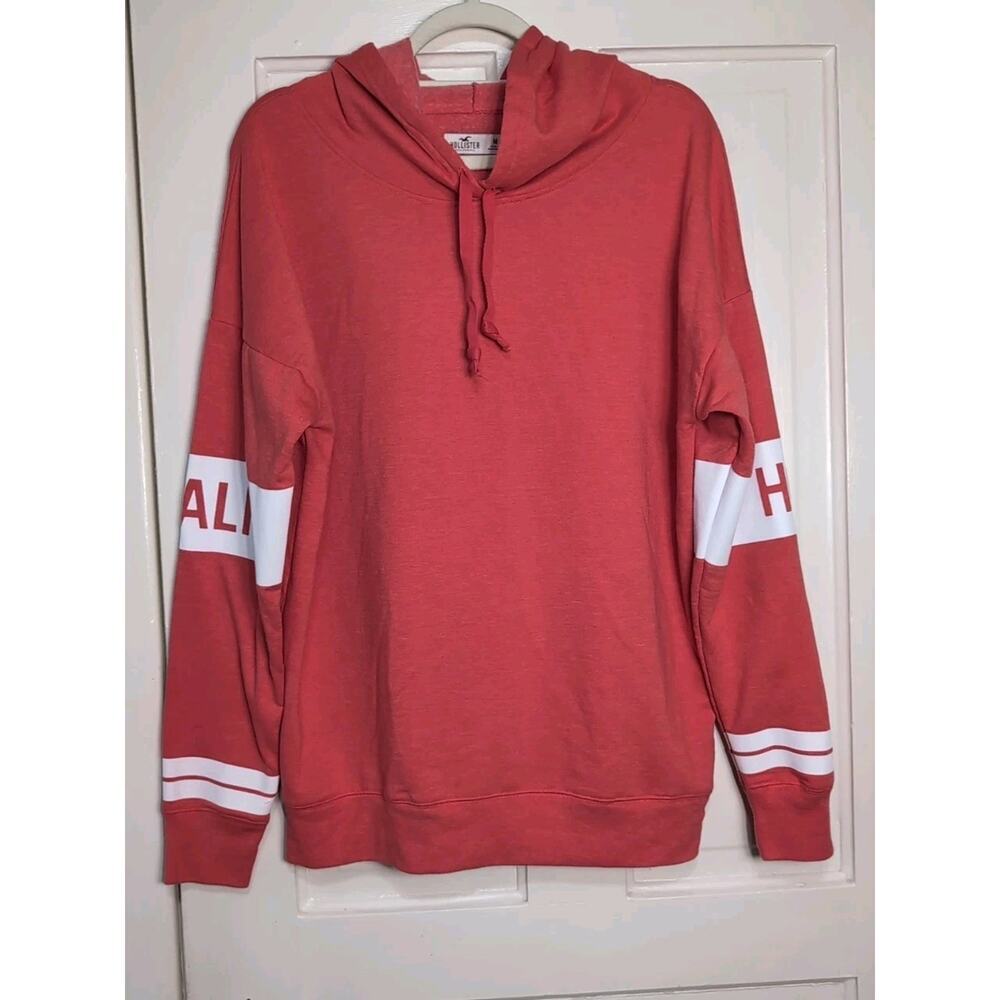 Hollister Coral Hoodie Sleeve Graphic Outdoor Y2K Women's M(1172)